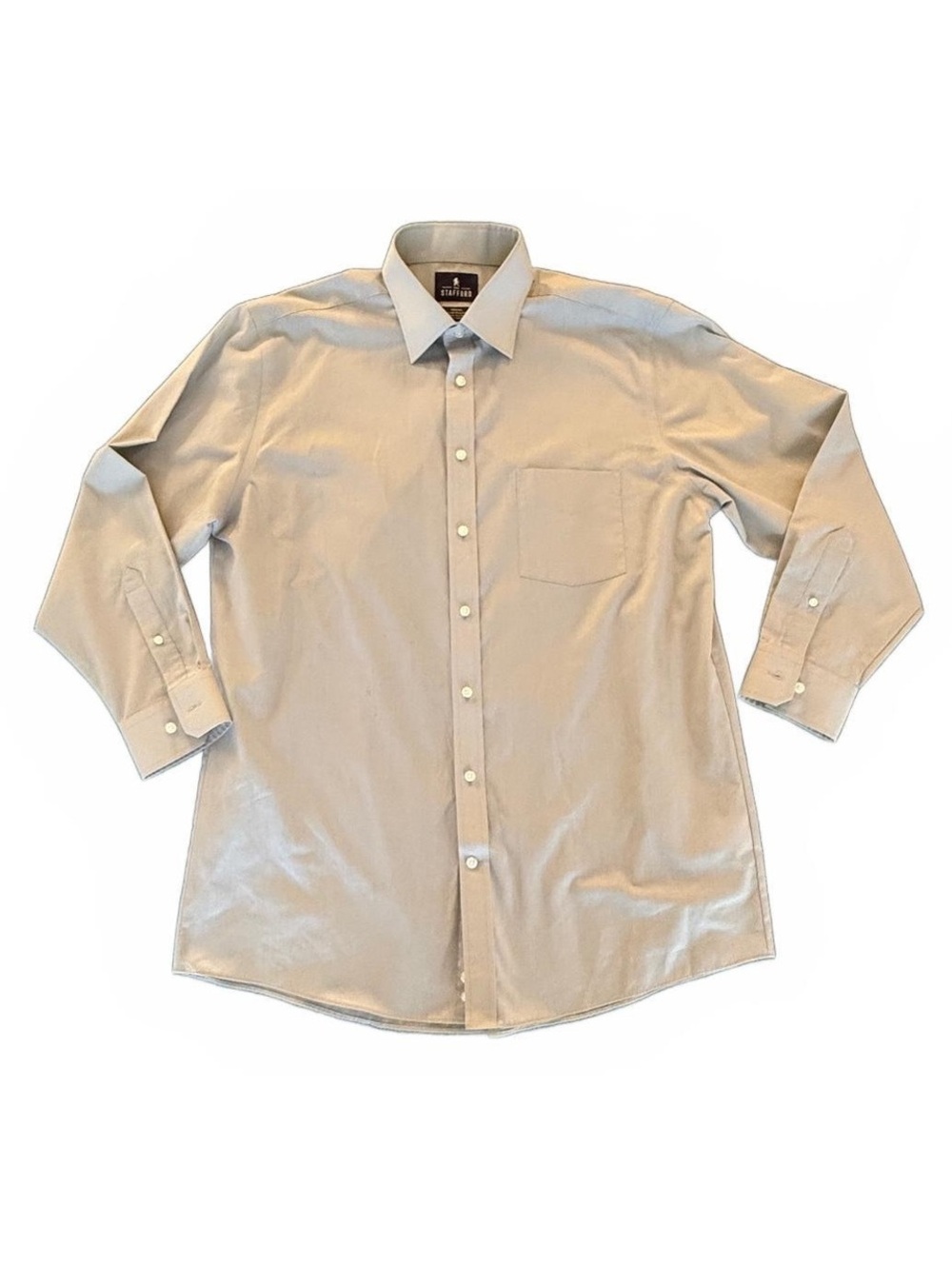 Stafford Travel Easy Care Broadcloth Men's Dress Shirt, Regular Fit, 16.5 Neck,